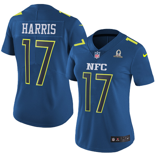 Nike Giants #17 Dwayne Harris Navy Women's Stitched NFL Limited NFC Pro Bowl Jersey - Click Image to Close
